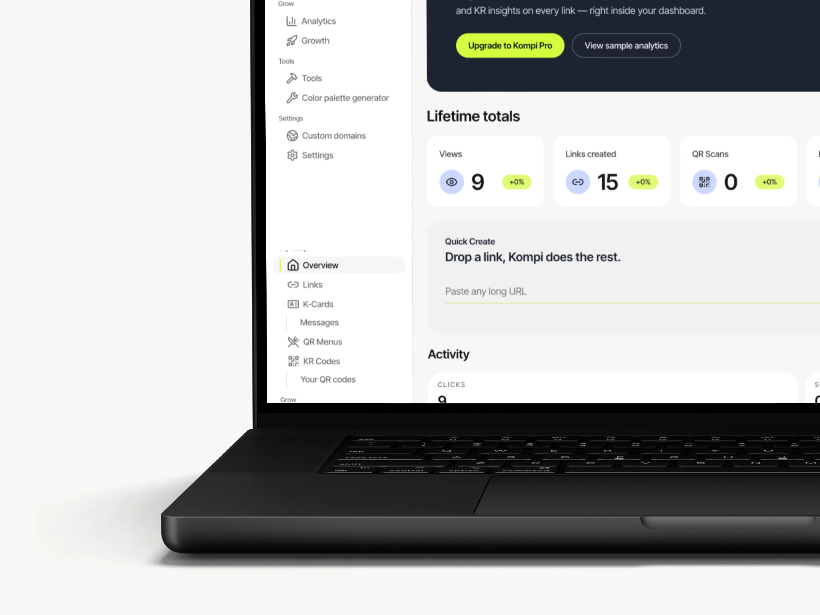 Dashboard and product system example