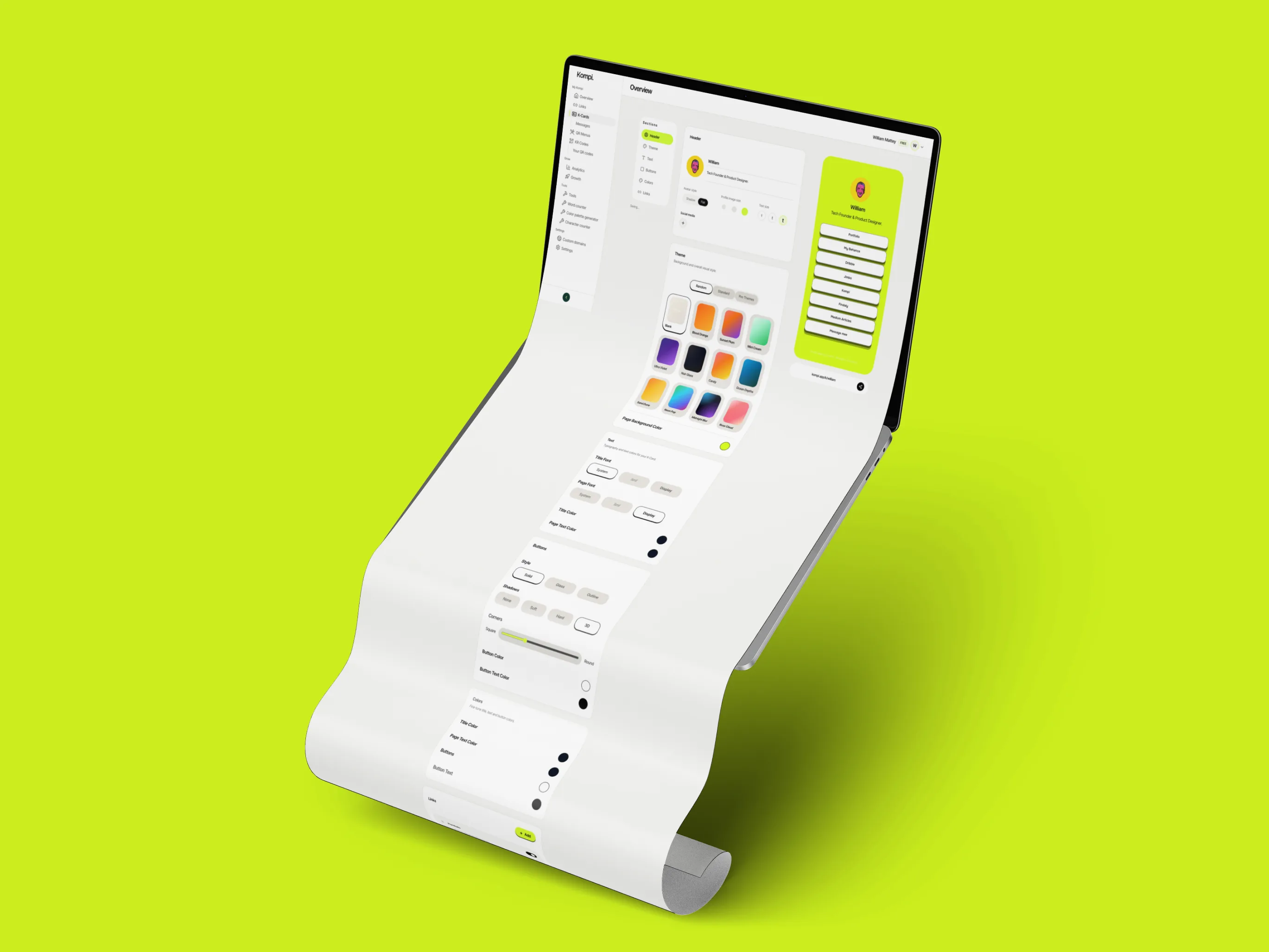 Product strategy and UX design work for Kompi