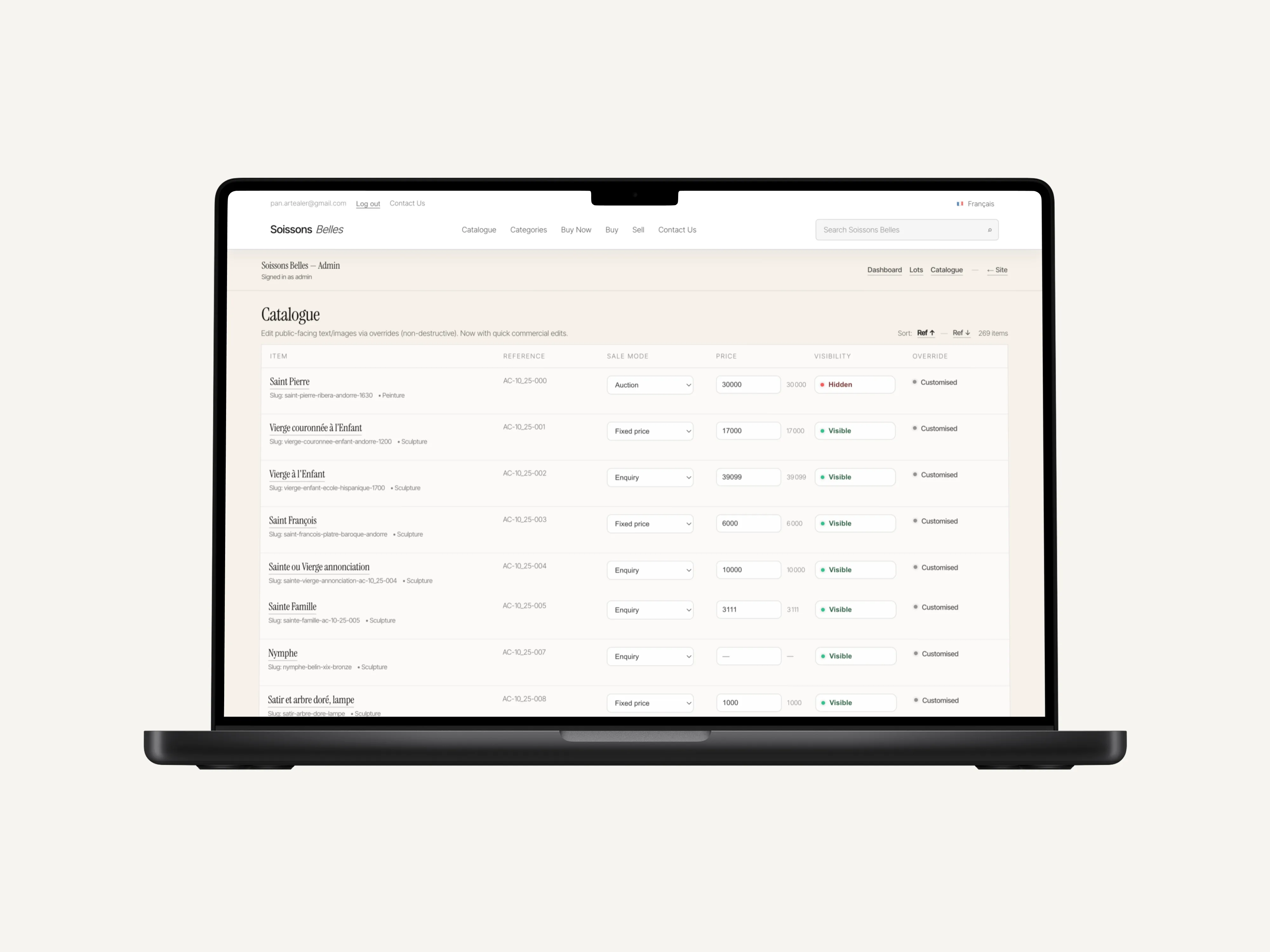Soissons stock dashboard